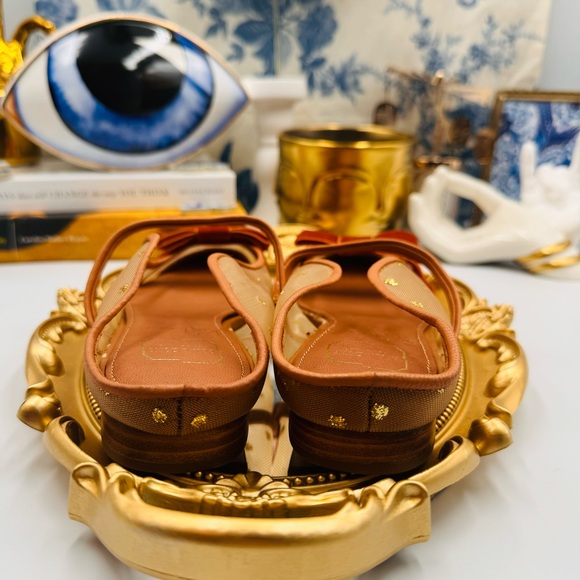 🆕 MALONE SOULIERS 🧿 BNWOB Tan Mesh Mules with Brown Velvet Bow Size 36 - 6 - Picture 6 of 16